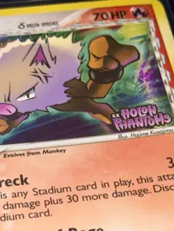 Primeape 50/110 EX Holon Phantoms Stamped Reverse Holo Pokemon Card DMG EN RARE - Image 3