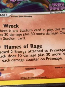 Primeape 50/110 EX Holon Phantoms Stamped Reverse Holo Pokemon Card DMG EN RARE - Image 4