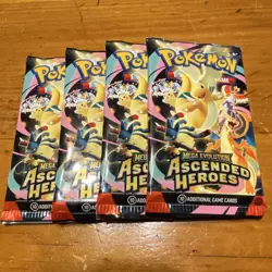 Pokemon Mega Evolution Ascended Heroes Booster Packs (4) 10 Cards Dragonite - Image 1