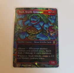 Slash, Reptile Rampager - Foil - Borderless - 0208 - TMT - TMNT - MTG Ships now! - Image 1