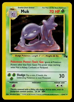 Pokemon Card - Muk Fossil 13/62 Holo Rare - Image 1