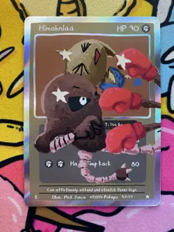 Pokepu - Himohnlaa (Hitmonlee) 47/77 - Derpy Pokemon Parody / Fan Art Card - Image 1