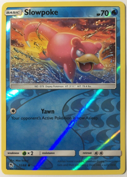 POKEMON SLOWPOKE 12/68 HIDDEN FATES COMMON REVERSE HOLO NEAR MINT - Image 1