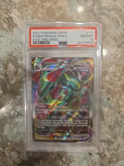 2021 Pokemon Swsh Fa Rayquaza Vmax Evolving Skies #111 Psa 10 - Image 1