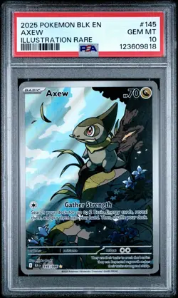 2025 POKEMON BLK EN-BLACK BOLT ILLUSTRATION RARE #145 AXEW PSA 10 - Image 1