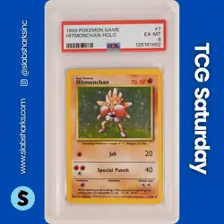 1999 POKEMON UNLIMITED #7/102 HITMONCHAN RARE HOLO PSA 6 - Image 1