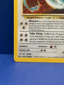 Pokemon TCG Erika's Dragonair Gym Heroes 4/132 Holo Unlimited Rare Half Swirl LP - Image 2