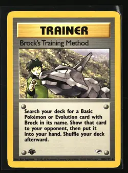 Pokemon BROCKS TRAINING METHOD 106/132 1st Edition (2000 Gym Heroes) LP/NM - Image 1