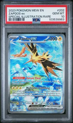 Pokemon Zapdos ex 202/165 PSA 10 Gem Mint SV 151 Special Illustration Rare 2023 - Image 1