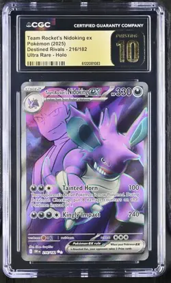 Team Rocket's Nidoking EX *CGC PRISTINE 10* Ultra Rare *Destined Rivals* #216 - Image 1