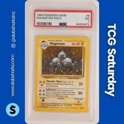 1999 POKEMON UNLIMITED #9/102 MAGNETON RARE HOLO PSA 7 - Image 1