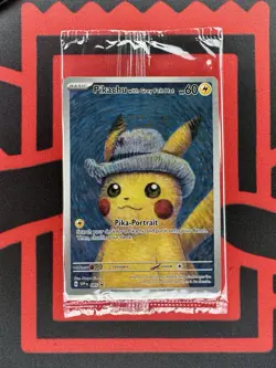 2023 Pokemon Black Star Promo X Van Gogh Pikachu with Grey Felt Hat Sealed - Image 1
