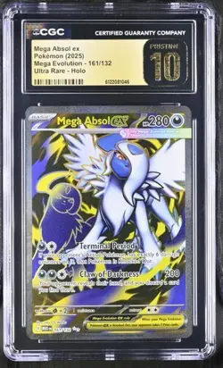 Mega Absol EX *CGC PRISTINE 10* Ultra Rare *Mega Evolution* #161 *2025* Pokemon - Image 1