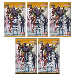 Union Arena Cards Evangelion New Theatrical Edition UE15BT - 5 BOOSTER PACKS LOT - Image 1