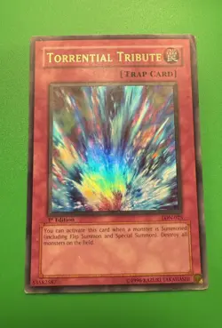 Yu-Gi-Oh Torrential Tribute LON-025 1st Edition Vintage Trap Card - Image 1