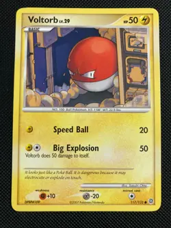 Pokemon TCG Voltorb 117/132 Secret Wonders Common Card 2007 (LP/MP) - Image 1