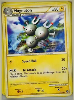 Magneton 43/102 Regular Uncommon Triumphant Pokemon Card 2010 LP - Image 1