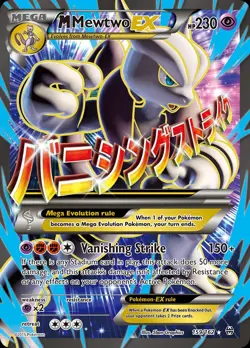 Pokemon M Mewtwo EX Breakthrough Ultra Rare Holo 159/162 230 HP Trading Card - Image 1