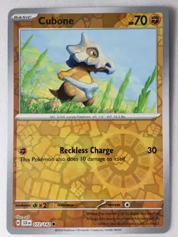 REVERSE HOLO Cubone 072/142 NM / M - Stellar Crown Pokemon Card $2 Combined Ship - Image 1