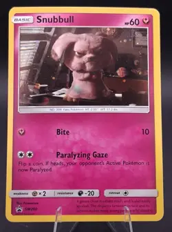 Pokemon TCG Snubbull SM200 Black Star Promo Holo Detective Pikachu Art MP - Image 1