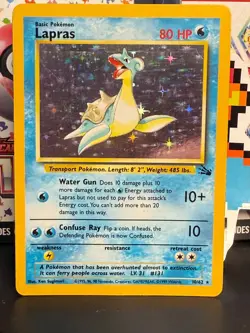 Lapras - 10/62 - Pokemon Fossil Unlimited Holo Rare Card WOTC, MP/HP - Image 1