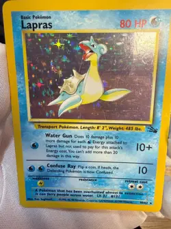 Lapras - 10/62 - Pokemon Fossil Unlimited Holo Rare Card WOTC, MP/HP - Image 4