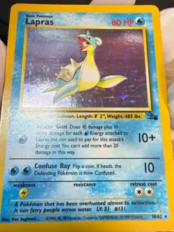 Lapras - 10/62 - Pokemon Fossil Unlimited Holo Rare Card WOTC, MP/HP - Image 5