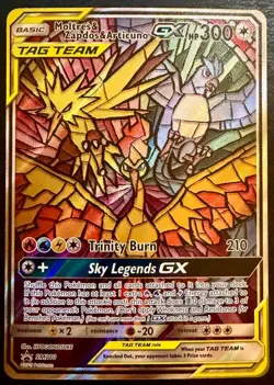 Moltres Zapdos Articuno GX SM210 Promo - Stained Glass - Pokemon Near Mint NM - Image 1