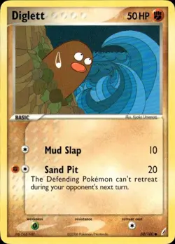 Pokemon Diglett Crystal Guardians 50/100 Light Play LP+ or Better - Image 1