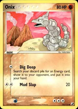 Pokemon Onix Unseen Forces 65/115 Light Play LP+ or Better - Image 1