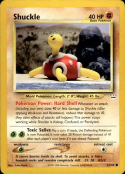 Pokemon Shuckle Neo Revelation 51/64 Light Play LP+ or Better - Image 1