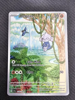 Meditite 153/142 SV07: Stellar Crown Illustration Rare NM / Mint Pokemon TCG - Image 1
