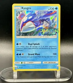 Kyogre (Prerelease) SM129 Stamped Pokemon Sun & Moon Promo 2018 Holo NM - Image 2