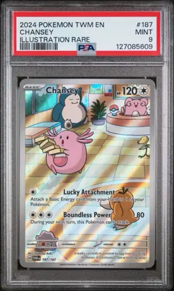 2024 Pokemon Twilight Masquerade Chansey Illustration Rare 187/167 PSA 9 - Image 1