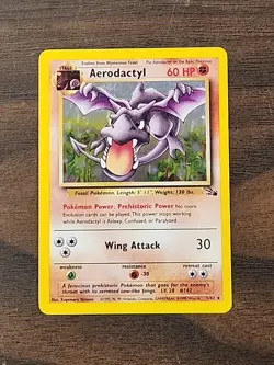 Pokemon TCG Aerodactyl Fossil 1/62 Holo Unlimited Holo Rare - Image 1
