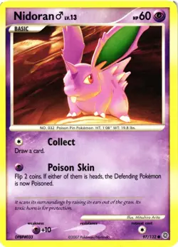 Pokemon TCG Secret Wonders Common Nidoran 97/132 LP - Image 1
