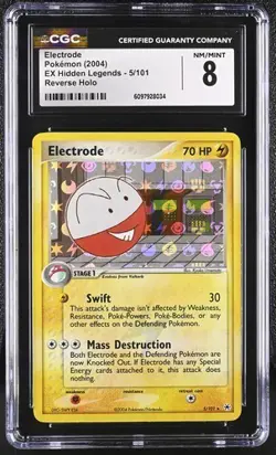 Electrode Reverse Holo CGC 8 NM/MINT (2004) Pokemon EX Hidden Legends 5/101 - Image 1