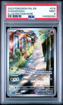 Pokemon 2023 Sudowoodo Illustration Rare Holo PSA 9 Sv02 Paldea Evolved 219/193 - Image 1