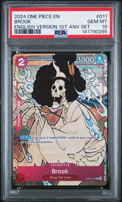 2024 ONE PIECE ENGLISH VERSION 1ST ANV SET #011 BROOK PSA 10 - Image 1