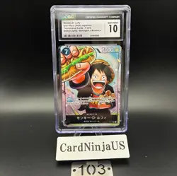CGC GEM MINT 10 MONKEY D. LUFFY #P-075 SAIKYO JUMP PROMO 2024 ONE PIECE JPN 103 - Image 1