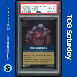 2023 DISNEY LORCANA P1 EVENT EXCLUSIVE PROMO #163/204 FOUR DOZEN EGGS PSA 10 - Image 1