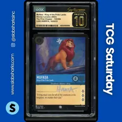 2023 DISNEY LORCANA CH1 MUFASA - KING OF PRIDE LANDS HUERTA AUTO CGC PRISTINE 10 - Image 1