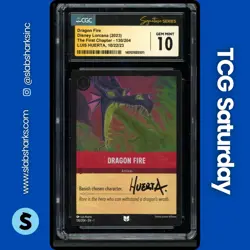 2023 DISNEY LORCANA THE FIRST CHAPTER #130/204 DRAGON FIRE HUERTA AUTO CGC 10 - Image 1