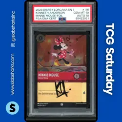 2023 DISNEY LORCANA CH1 #116/204 MINNIE MOUSE ALWAYS CLASSY FOIL PSA 10 AUTO 10 - Image 1