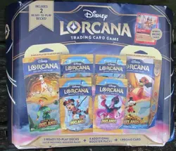 Disney Lorcana Trading Card Game 2 Decks 4 Booster Packs 1 Promo Card Sealed - Image 1