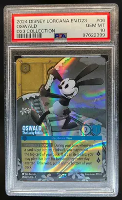 2024 Disney Lorcana Azurite Sea Oswald - The Lucky Rabbit Promos #06/D23 PSA 10 - Image 1