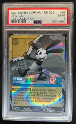 2024 Disney Lorcana Azurite Sea Oswald - The Lucky Rabbit Promos #06/D23 PSA 9 - Image 1
