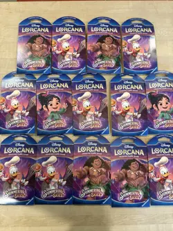 Lot Of 14 Factory Sealed Disney Lorcana TCG Simmering Skies Sealed Booster Packs - Image 1