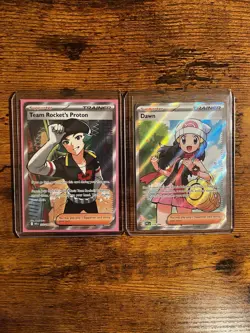 Pokemon Trainer Card Lot – Dawn 118/094 NM & Team Rocket’s Proton 227/182 NM - Image 1