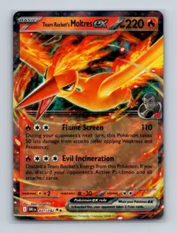 Team Rocket's Moltres ex 031 Pokemon Destined Rivals Double Rare Card NM+ (e) - Image 1